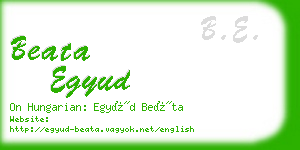 beata egyud business card